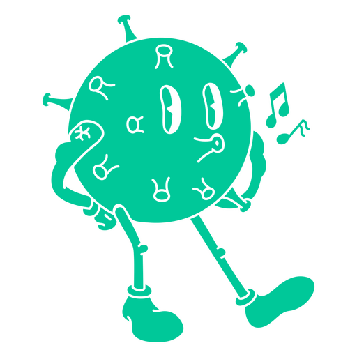 Pfeifender Virus-Charakter-Cartoon PNG-Design