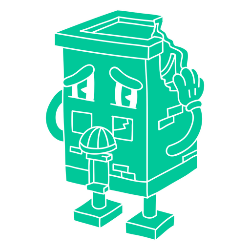 Dibujos animados de carácter edificio caminando Diseño PNG