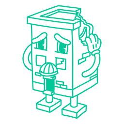 Dibujos animados de edificio caminando Diseño PNG