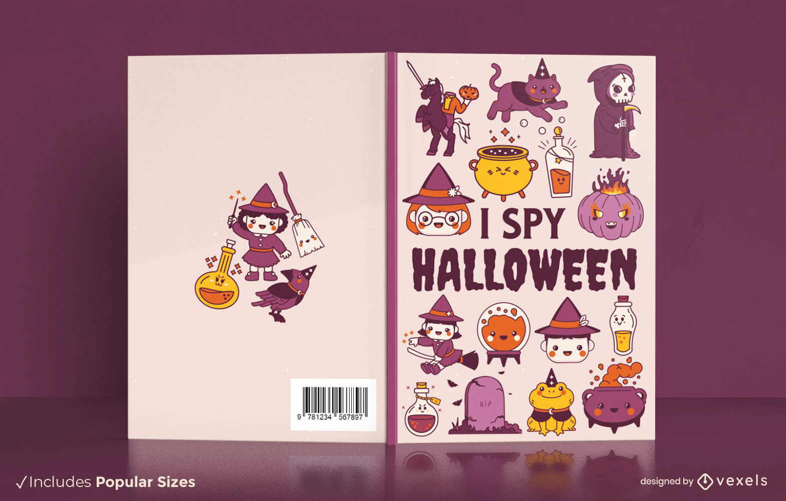 Espío diseño de portada de libro de Halloween