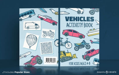 Transportation cars and bikes book cover design