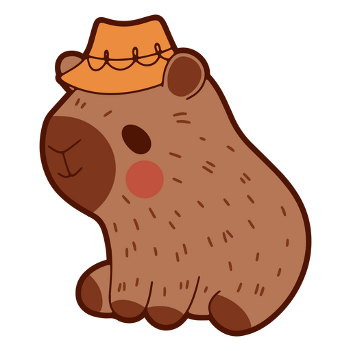 Capybara, das einen netten Hut trägt PNG-Design
