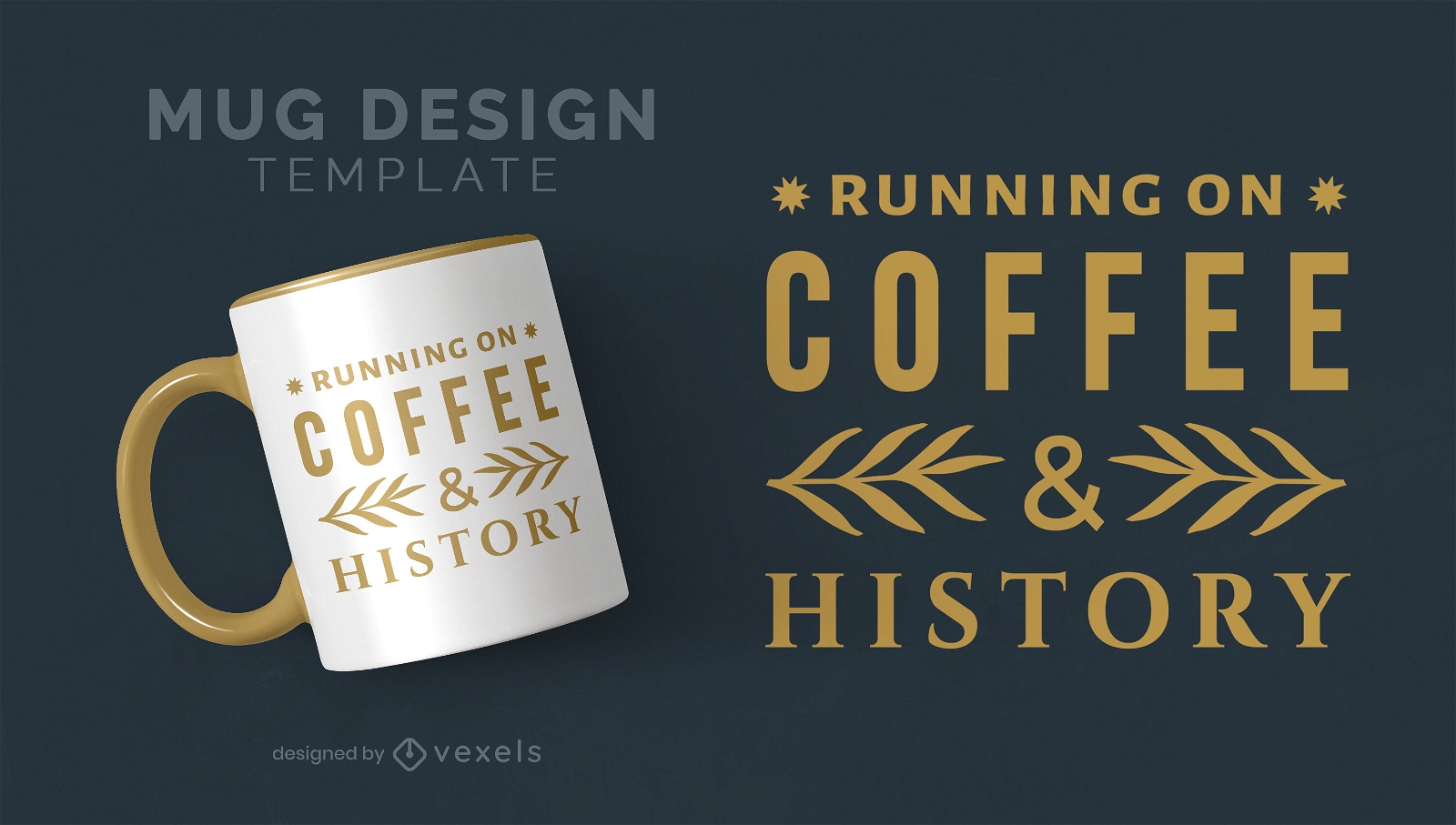 Coffee and history mug design