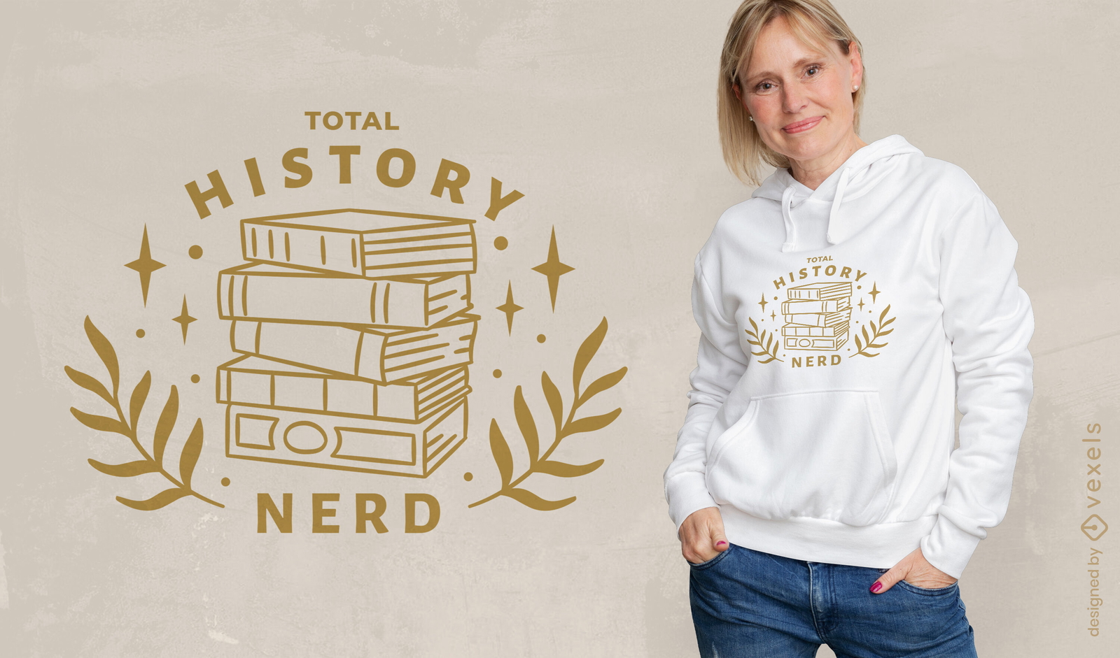 Geschichts-Nerd-Bücher T-Shirt-Design