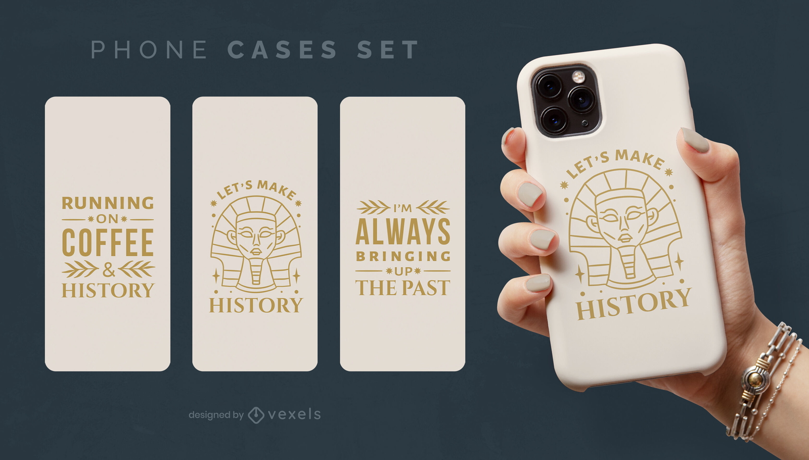 Conjunto de capas de telefone para amantes de história