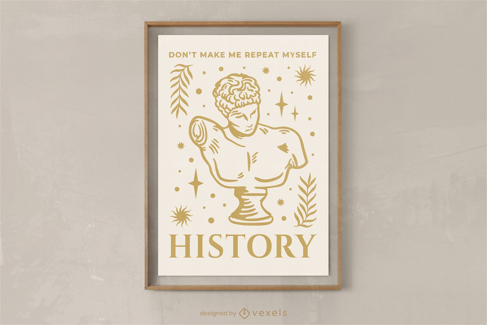 Design de cartaz de escultura de história