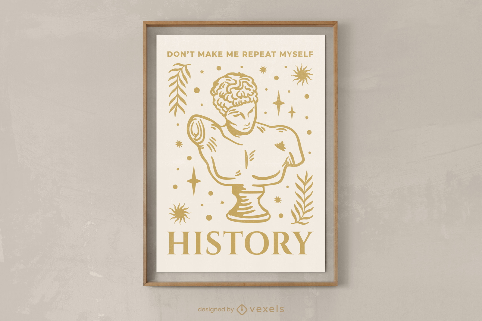 Diseño de cartel de escultura de historia.