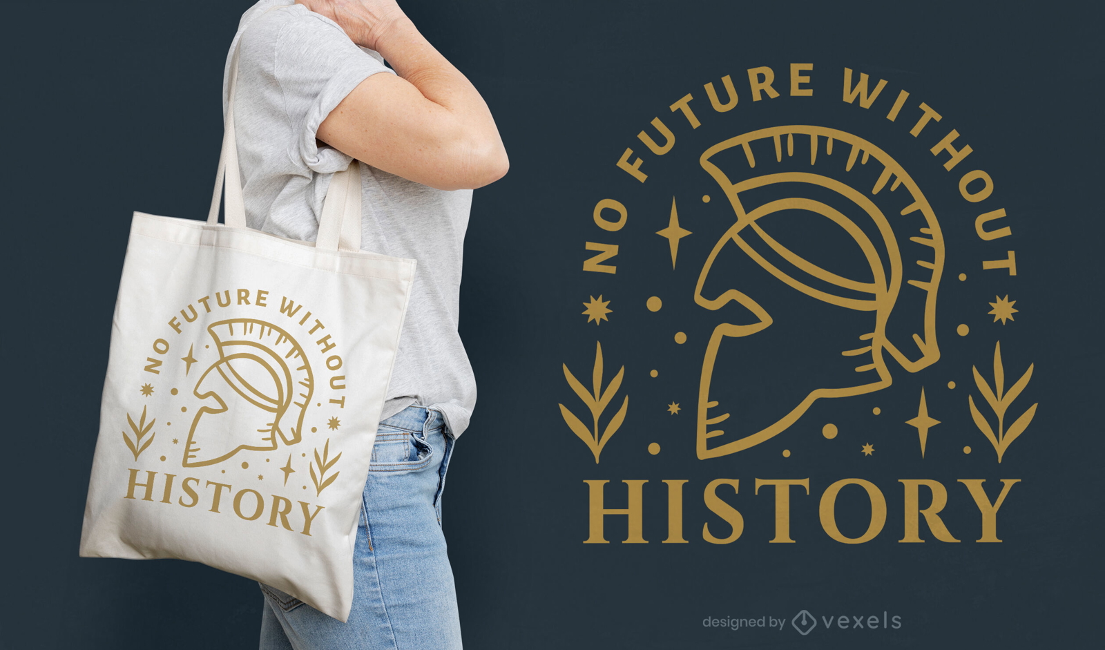 Knight helmet history tote bag design