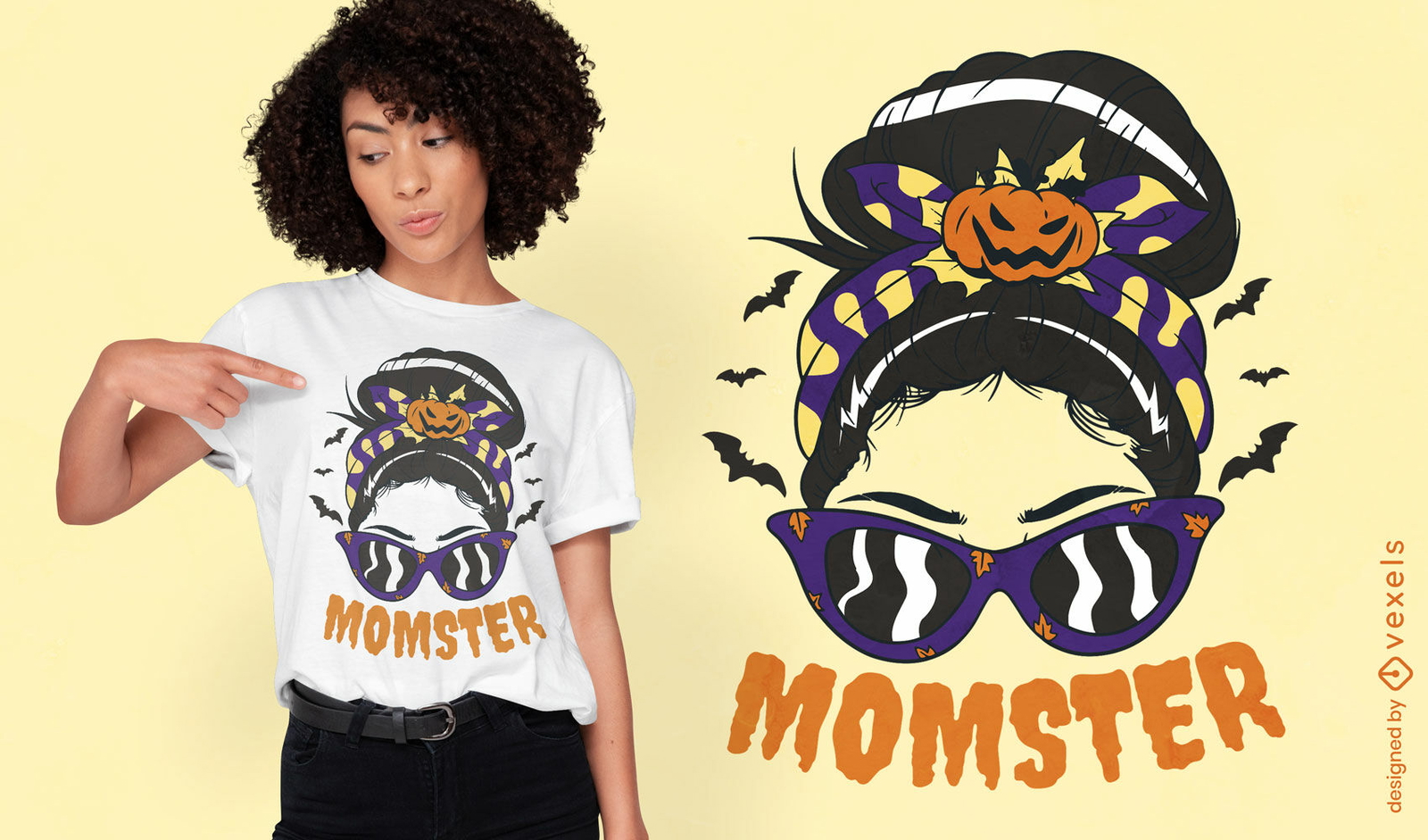 Mujer con diseño de camiseta de diadema de halloween