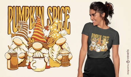 Gnomes with autumn drinks t-shirt design
