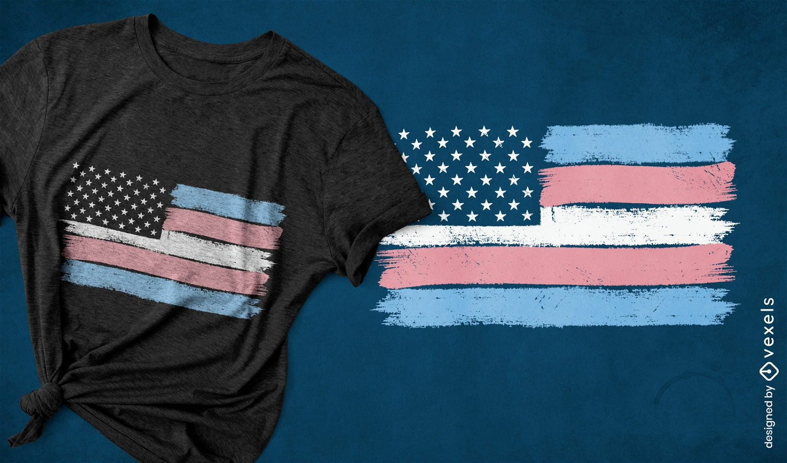 T-Shirt-Design mit Trans-USA-Flagge