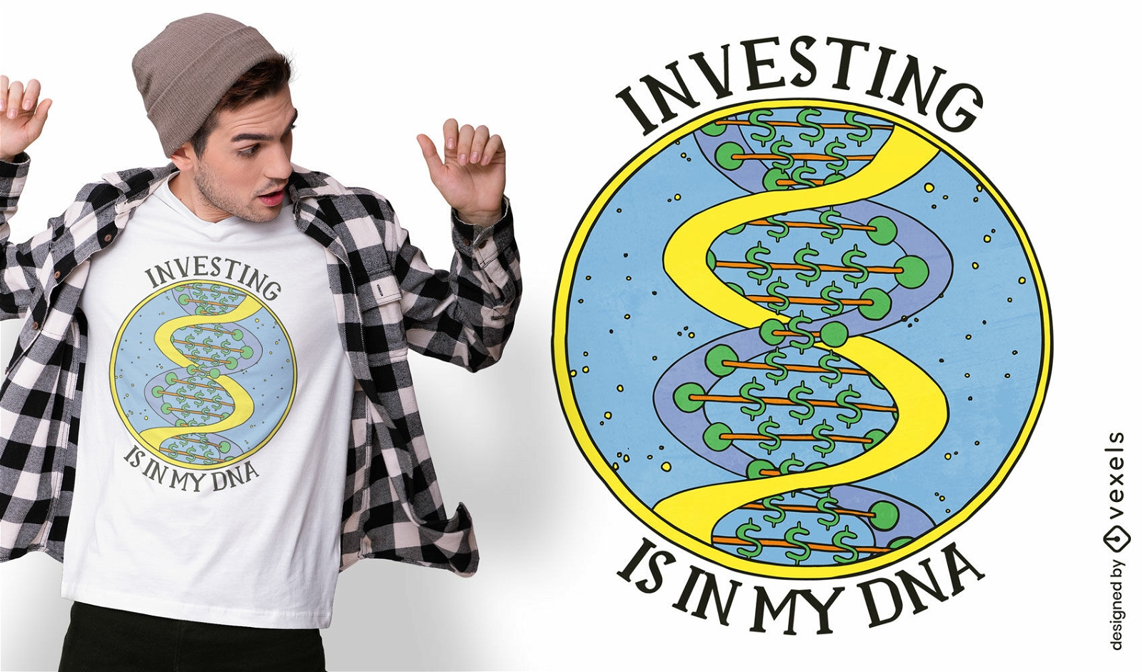DNA mit Dollarzeichen-T-Shirt-Design