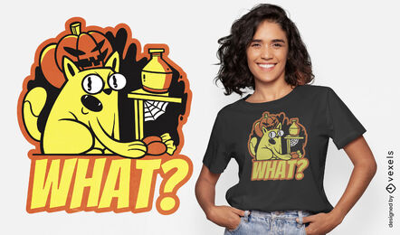 Katze im Halloween-Feiertags-T-Shirt-Design
