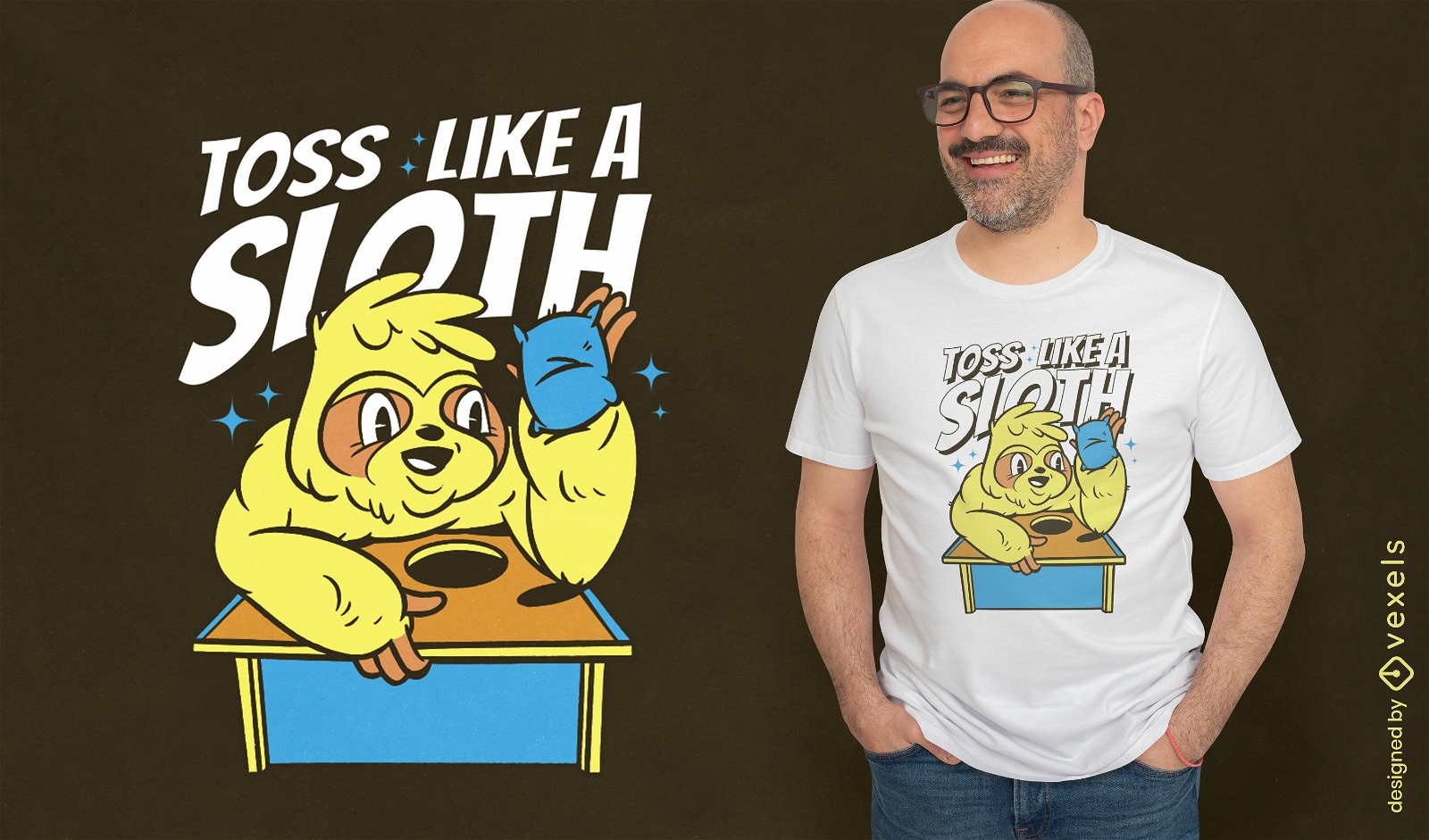 Cornhole sloth t-shirt design