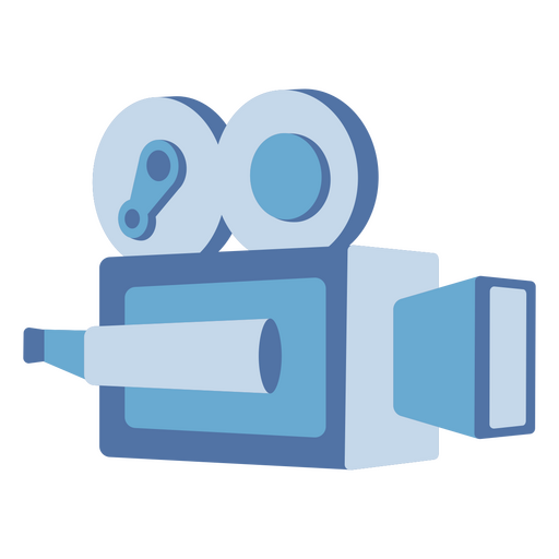 Blue and gray video camera icon PNG Design