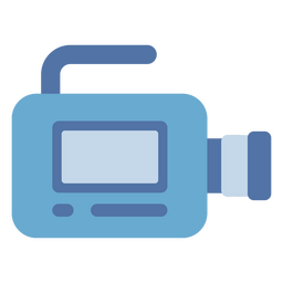 Blue and gray video camera flat icon PNG Design