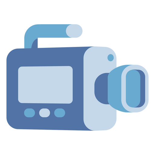 Icono de cámara azul y gris Diseño PNG