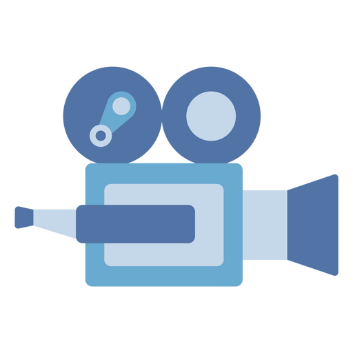 Icono plano de videocámara azul y gris Diseño PNG