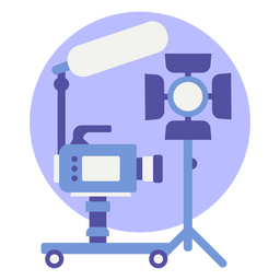 Icon of video camera and movie lights PNG Design