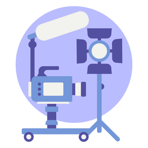 Icon of video camera and movie lights PNG Design