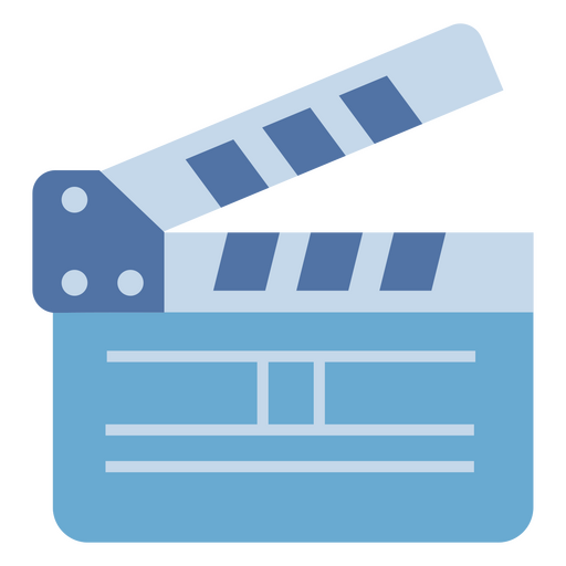 Clapperboard blaues flaches Symbol PNG-Design