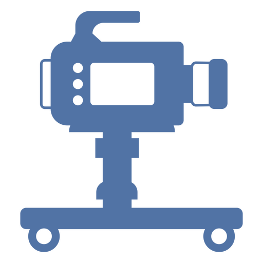 Icono plano azul de la cámara de vídeo Diseño PNG