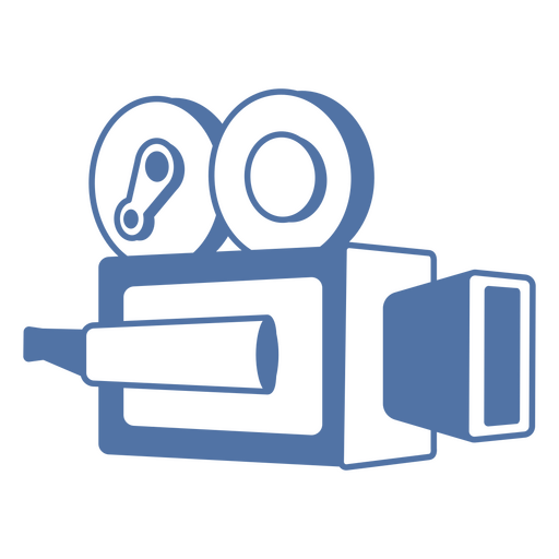 Blue and white video camera icon PNG Design