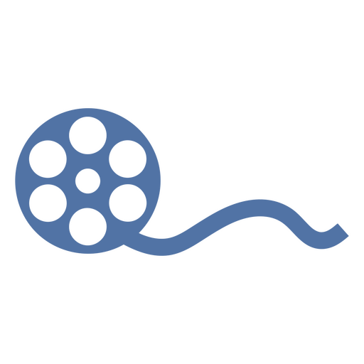 Icono de película de película azul y blanca Diseño PNG