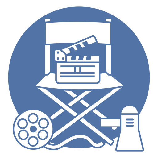 Blue icon of filmmaker elements  PNG Design