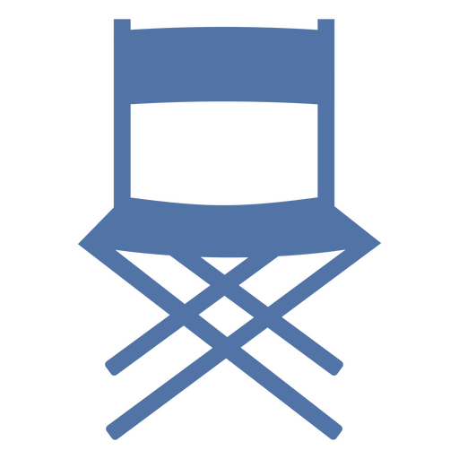 Blue icon of movie director's chair PNG Design