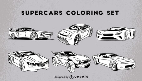 Conjunto de coloração de transporte legal de super carros