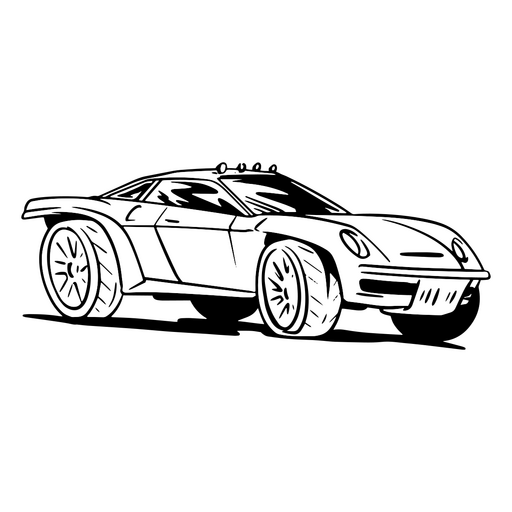Hand-drawn sketch of luxury car PNG Design