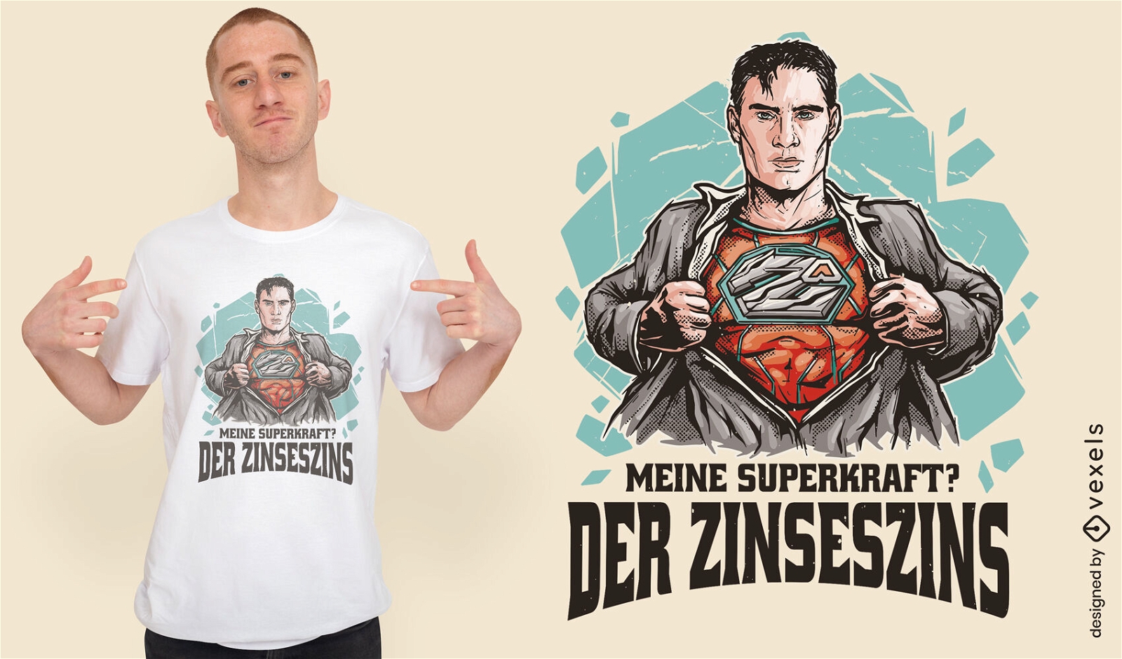 Diseño de camiseta de ilustración de parodia de superhéroe