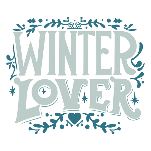 Etiqueta adornada amante del invierno Diseño PNG