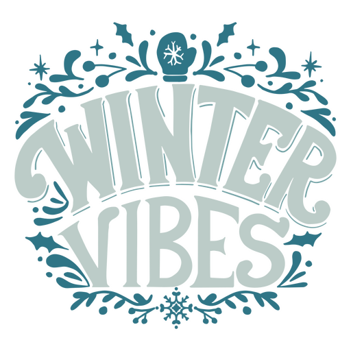Winter vibes ornate label PNG Design