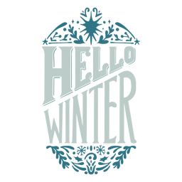 Hallo Winter verziertes Etikett PNG-Design