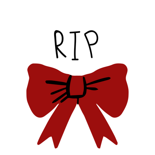 Grab mit roter Schleife und dem Wort ?Rip?. PNG-Design