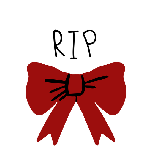Grave with a red bow and the word rip PNG Design