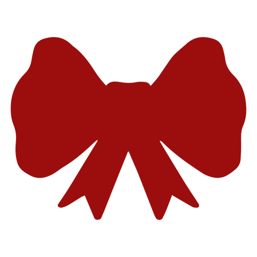 Red bow silhouette PNG Design
