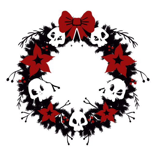 Wreath with Halloween decoration PNG Design