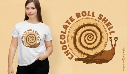 Chocolate roll snail t-shirt design