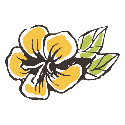 Delicate yellow flower  PNG Design