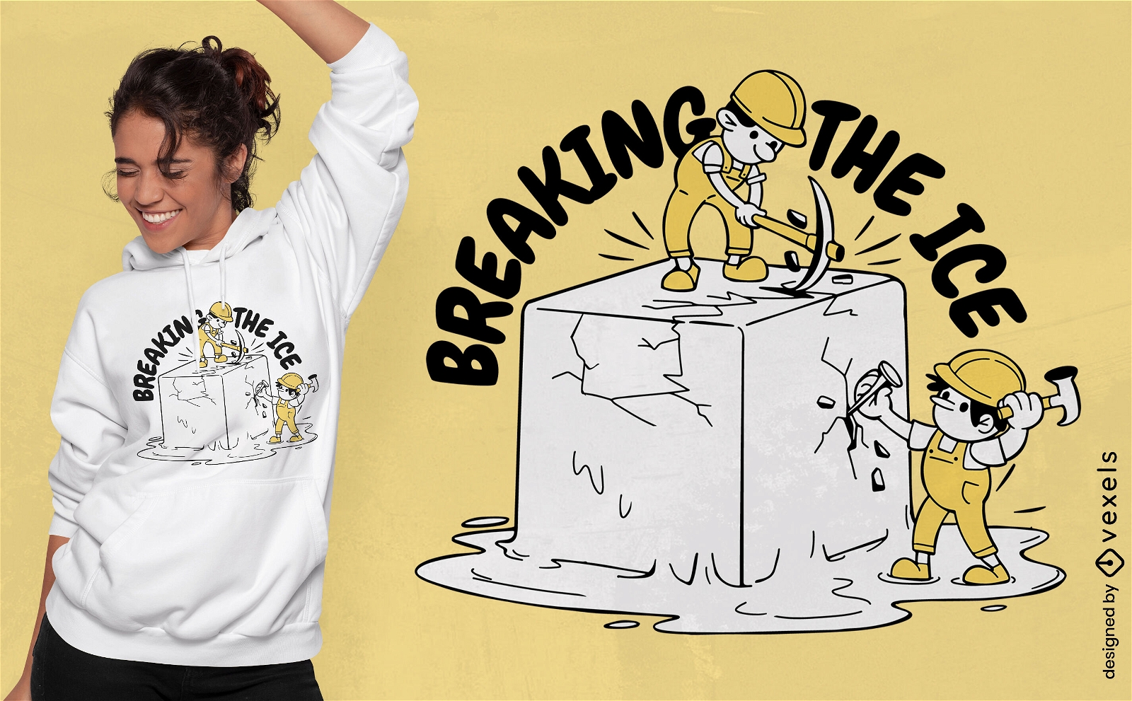Breaking the ice funny t-shirt design