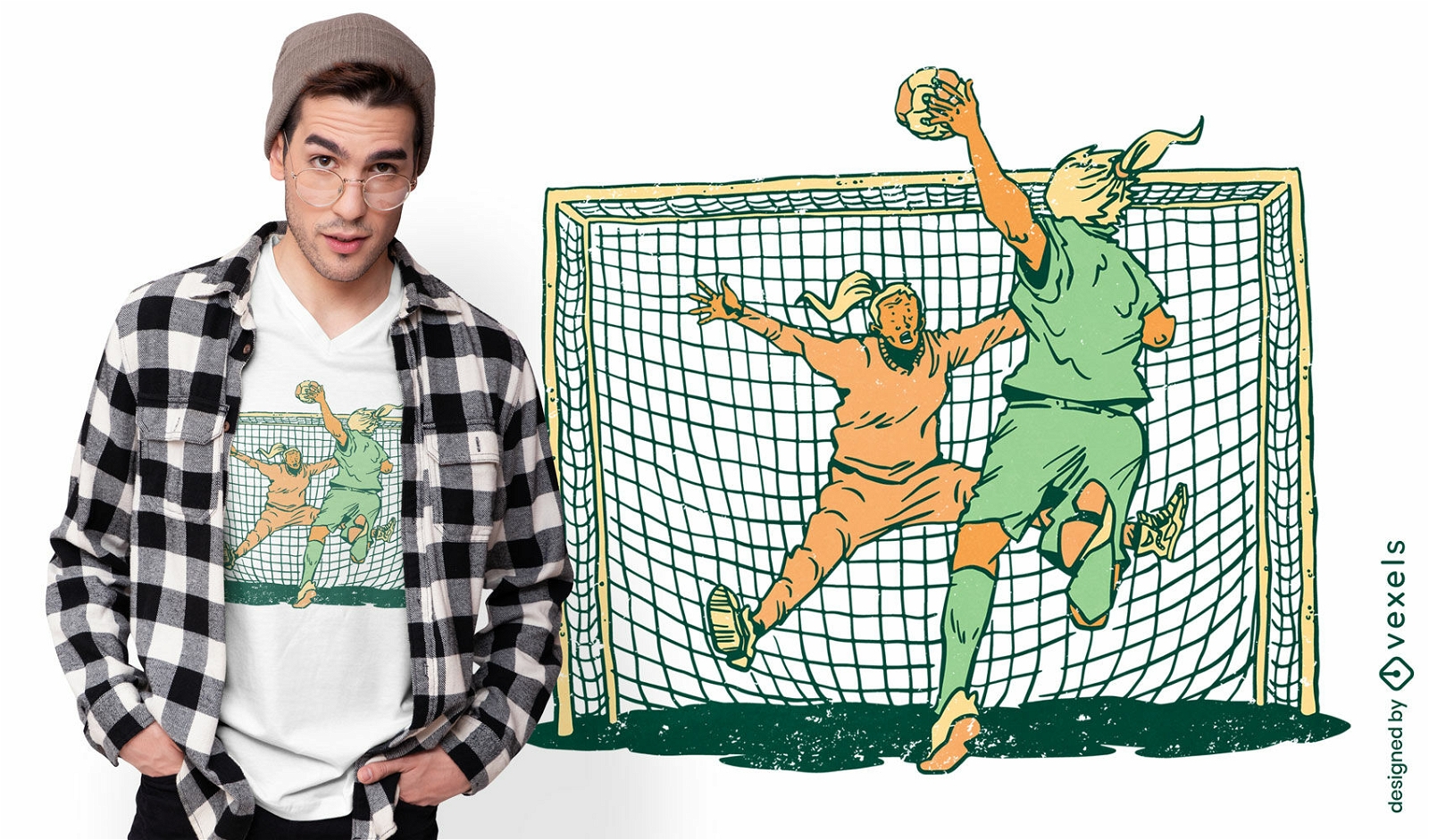 T-Shirt-Design für Frauen-Handball-Scoring