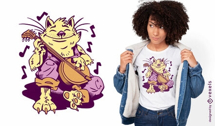 Banjo cat t-shirt design