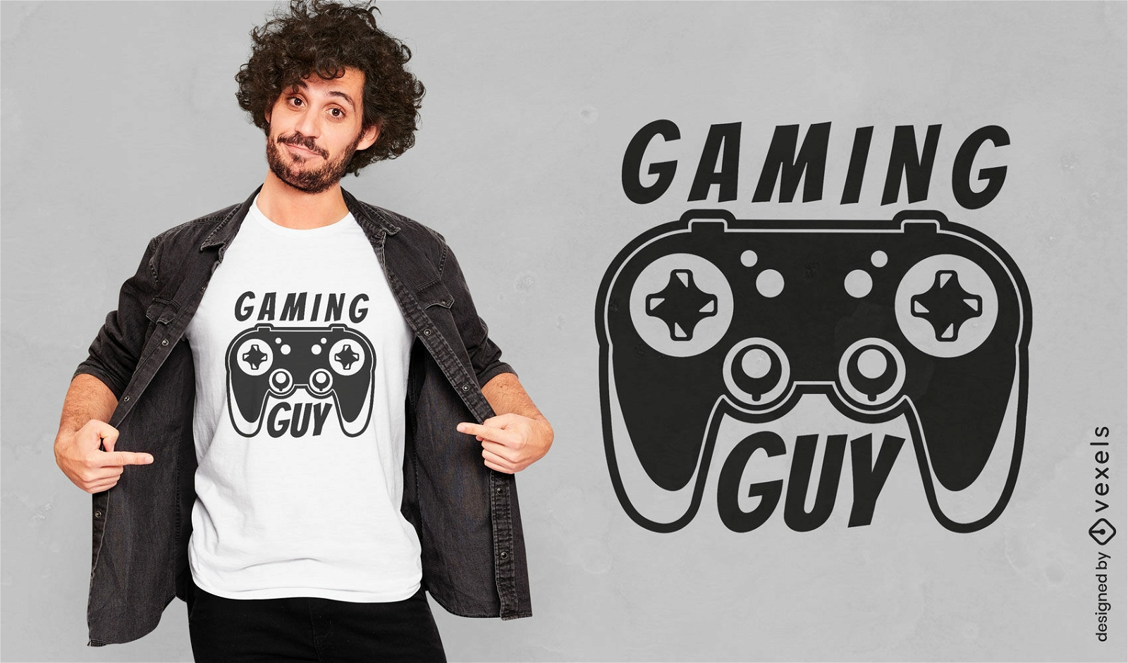 Diseño de camiseta de joystick de chico de juego