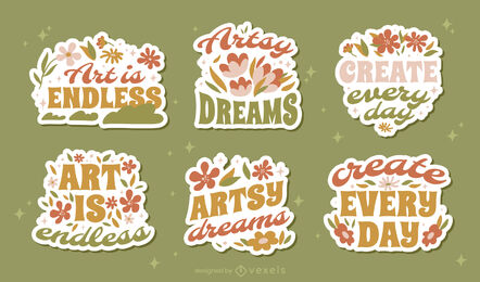 Art quotes stickers set