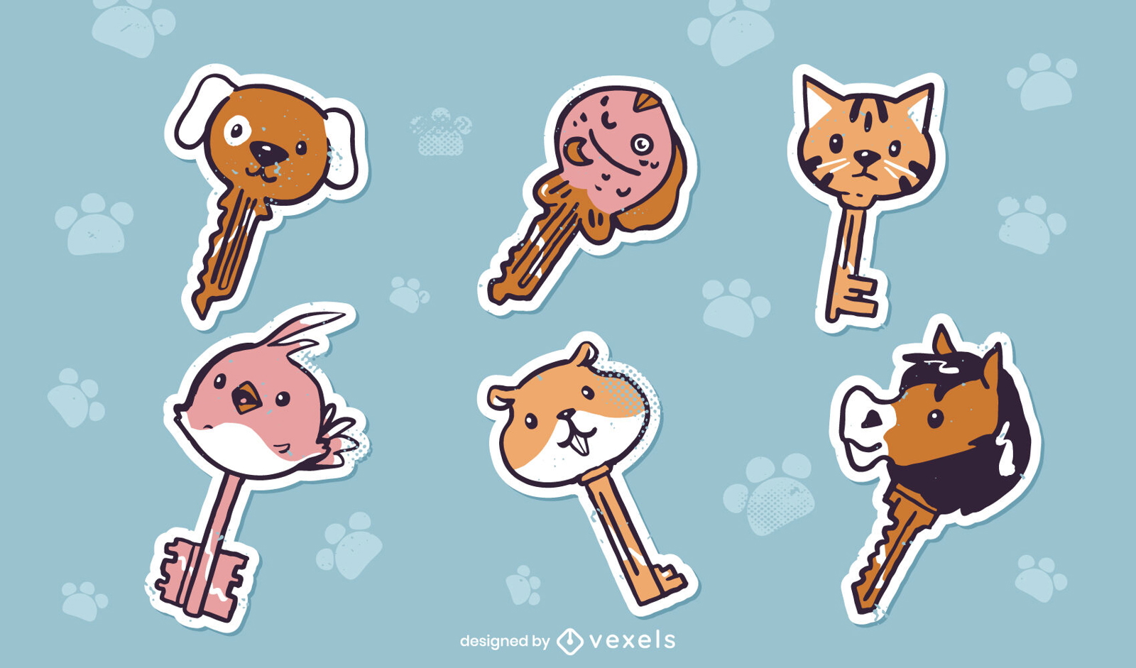 Animal keys elements set