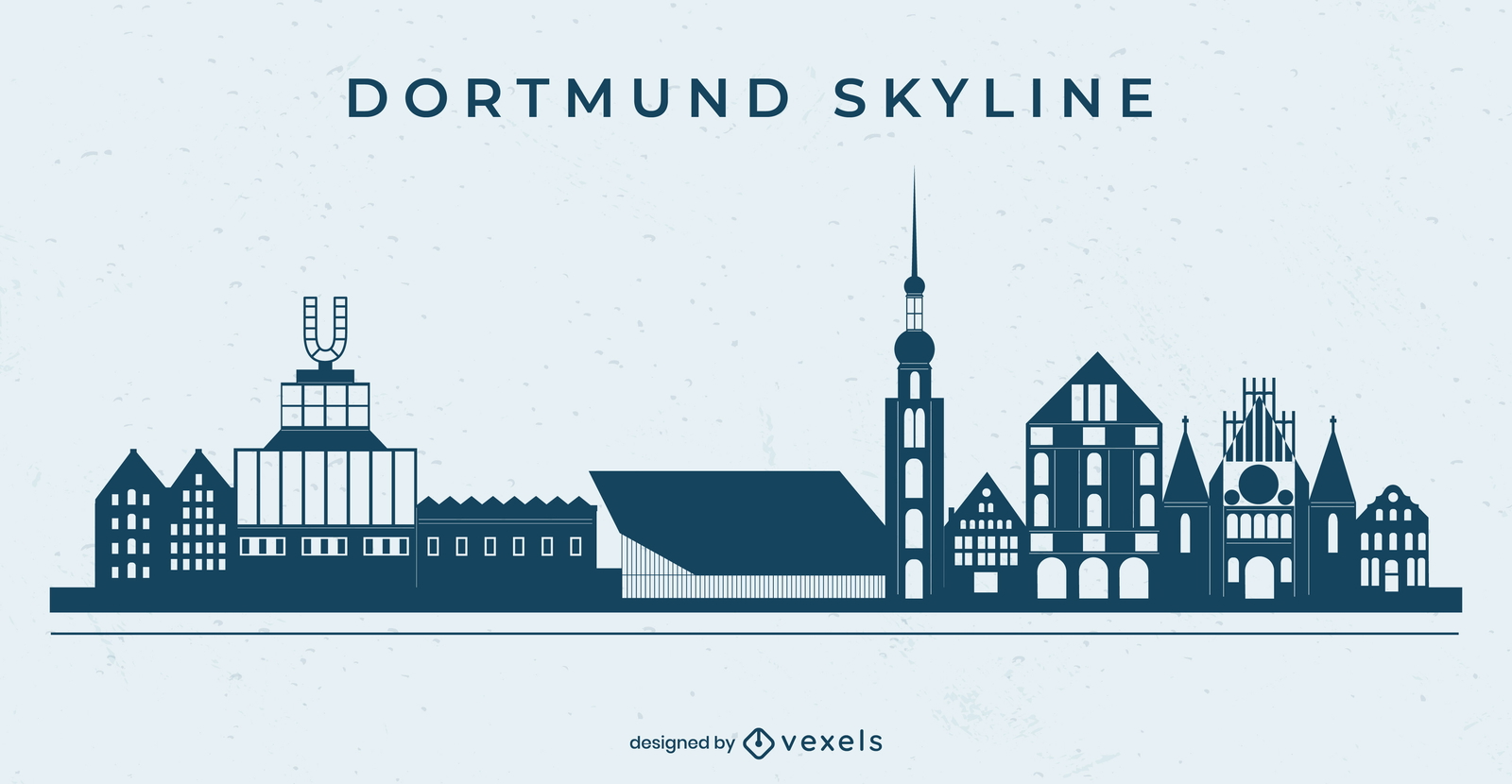 Diseño del horizonte de la ciudad de dortmund