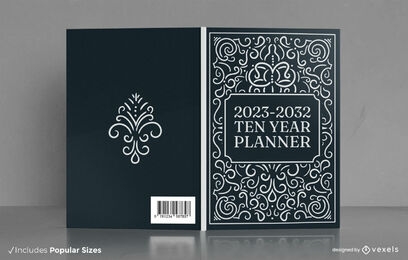 Design de capa de livro planejador de dez anos